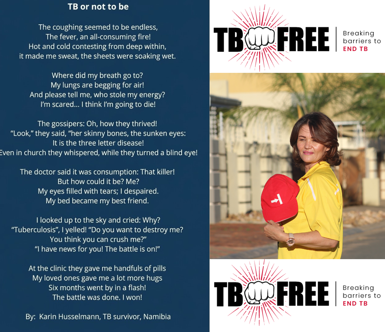 Karin Husselmann - TB survivor and founder of TB Free Foundation Namibia
